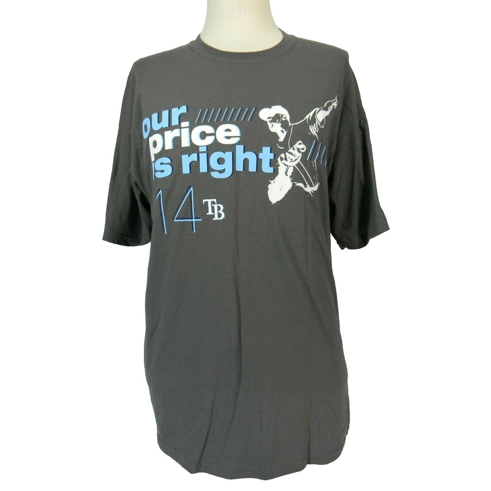 Tampa Bay Rays shirt adult XL extra large Grey David Price vintage NEW MLB